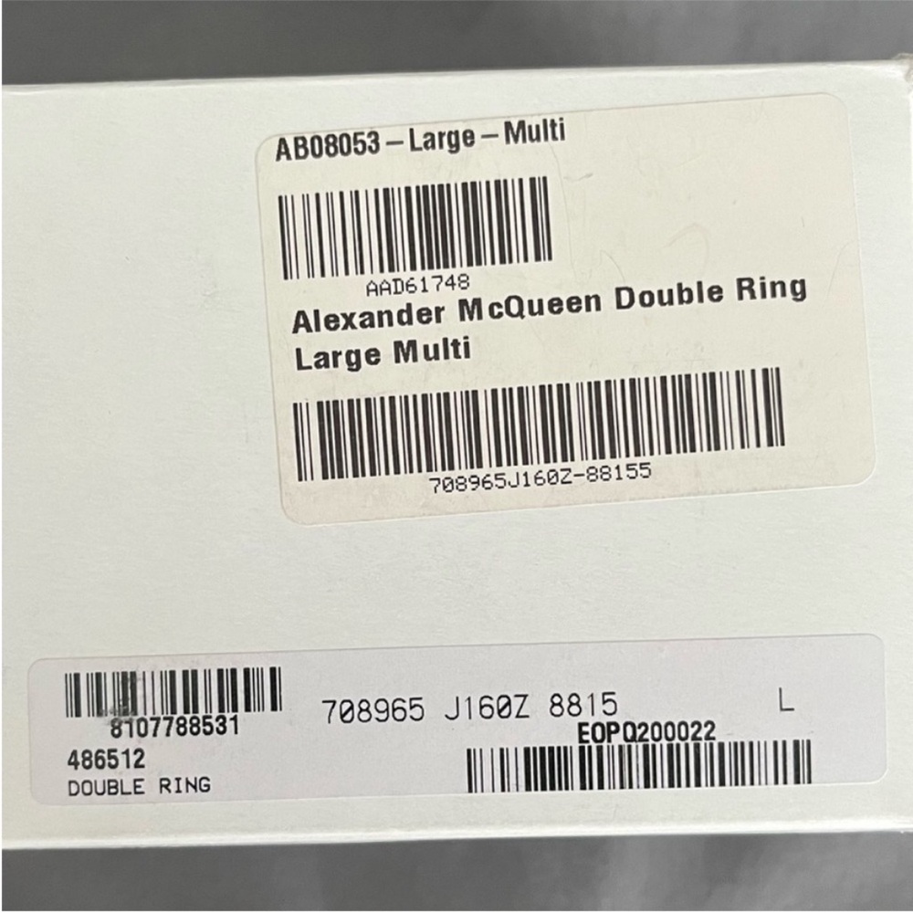 Alexander McQueen Silver and Gold Double Ring - Picture 10 of 10